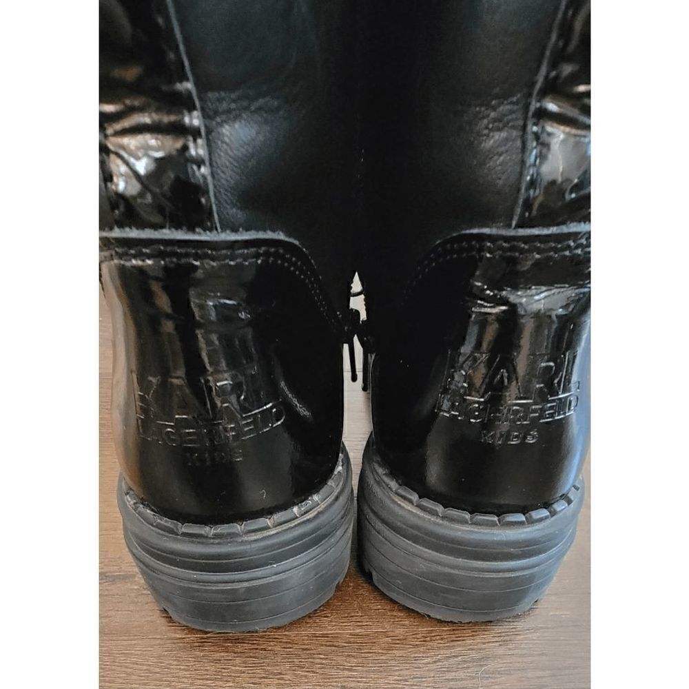 Karl Lagerfeld kids lace-up leather boot US size 2/CM21/UK1/EUR33 - Picture 6 of 12